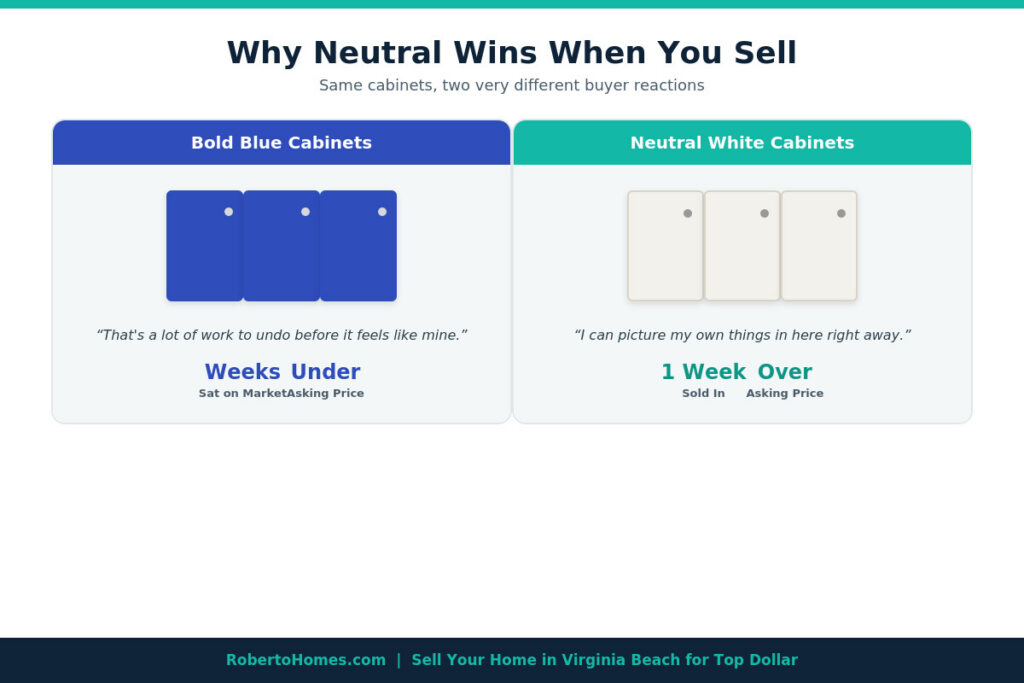 neutral vs bold paint colors selling home Virginia Beach