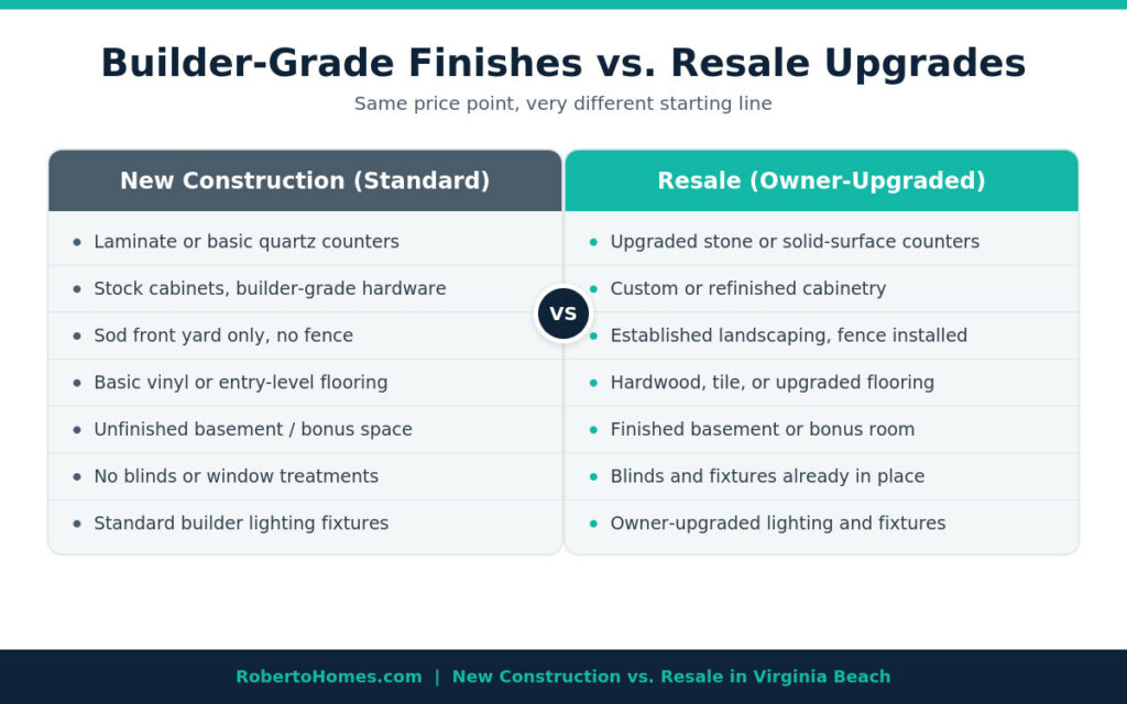 builder grade finishes vs resale home upgrades