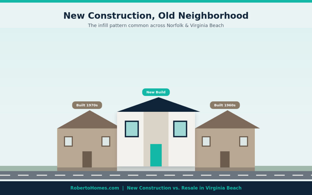 new construction infill older neighborhood Virginia Beach